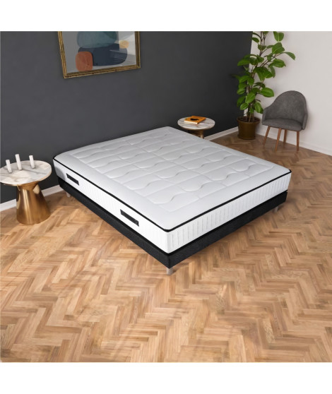 Matelas 140 x 190cm - Ressorts ensachés et mémoire de forme - 24 cm - Ferme - EXCELLENCE COLLECTION Berlin