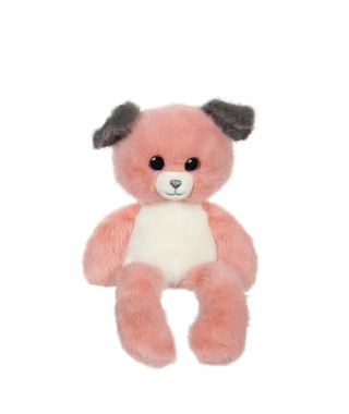 Peluche Chien Leggies - GIPSY TOYS - Rose et Gris, 48 cm