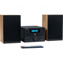 Micro-chaîne Bluetooth - THOMSON - Bois/Noir - Radio FM/CD/MP3/USB, 20W RMS, Tuner FM RDS, Prise casque, Télécommande, Alim. …