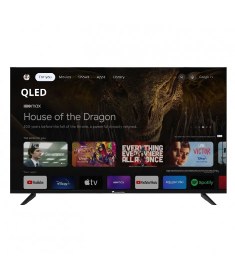 TV LED - CONTINENTAL EDISON - CELED55SQLDV24B6 - 55'' (139 cm) - QLED UHD 4K 3840x2160 - SMART GOOGLE - 4xHDMI - 2xUSB