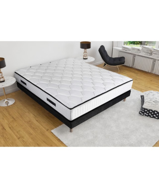 Ensemble sommier et matelas - NEW YORK - 160 x 200 - Ressorts - Sommier a lattes