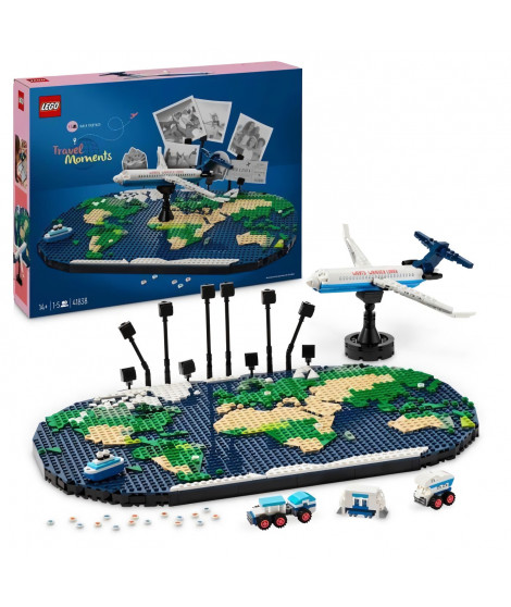 LEGO Family 41838 Souvenirs de Voyages - Carte du Monde - Cadeau pour les Voyageurs