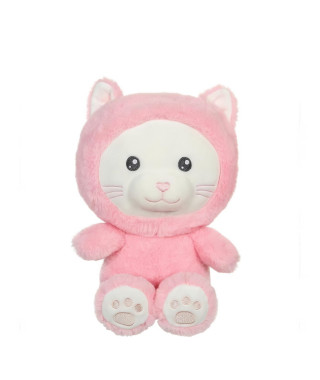 Peluche Chat Hoody Pets - GIPSY TOYS - Rose, 24 cm