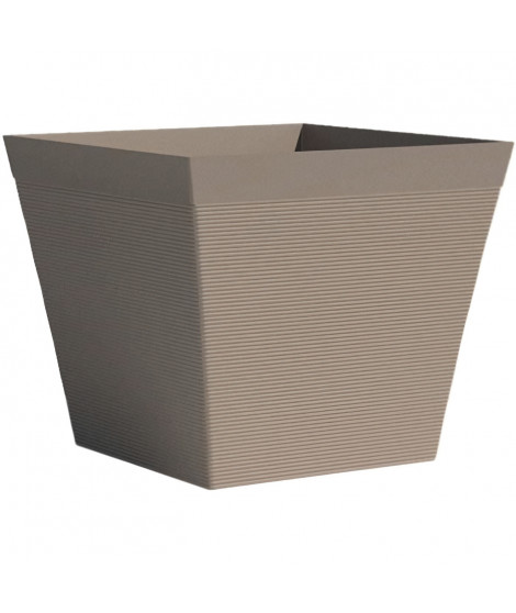 Pot carré - GARDEN ID - Green Care Impact Taupe - 39 x 33 cm - Garanti 10ans - 100% recyclé - UV/gel résistant
