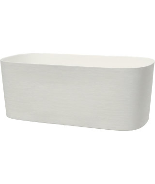 Jardiniere XL a réserve d'eau - GARDEN ID Respect - Blanc 80 x 38 cm - 100% déchets ménagers - 100% recyclable - Surface stru…