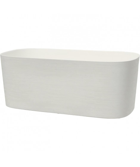 Jardiniere XL a réserve d'eau - GARDEN ID Respect - Blanc 80 x 38 cm - 100% déchets ménagers - 100% recyclable - Surface stru…