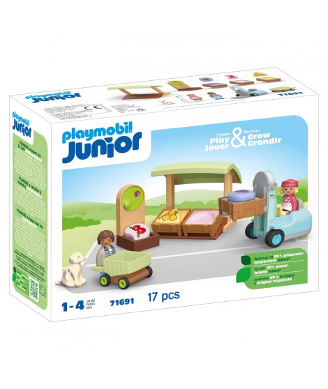 PLAYMOBIL JUNIOR - 71691 - Etal fruits légumes bio