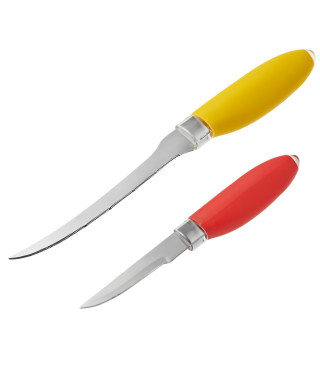 TEFAL FRESH KITCHEN Set de 2 couteaux a fruits K0612314 29x9x1cm gris, jaune et orange