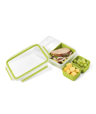 TEFAL Masterseal To Go Lunch Box, Boîte a déjeuner 1,2 L, 3 compartiments, 100% hermétique, Sans BPA, Garantie 30 ans K3100412