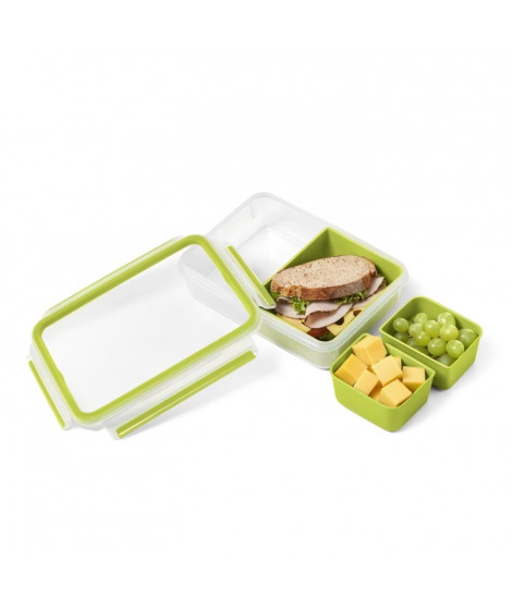 TEFAL Masterseal To Go Lunch Box, Boîte a déjeuner 1,2 L, 3 compartiments, 100% hermétique, Sans BPA, Garantie 30 ans K3100412