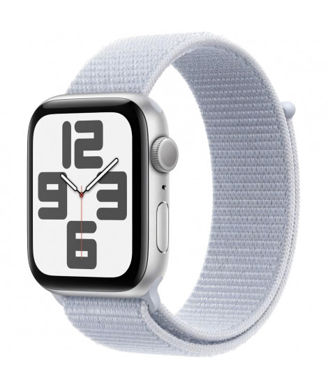Apple Watch SE GPS - 44mm - Boîtier Silver Aluminium - Bracelet Blue Cloud Sport Loop