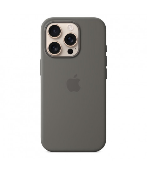 APPLE iPhone 16 Pro - Coque en silicone avec MagSafe - Stone Gray