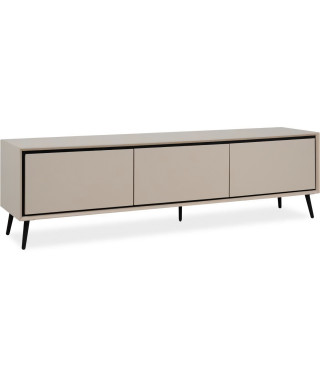 Meuble TV Arona - Capuccino / Noir - 3 abbatants - 175 x 50 x 38 cm