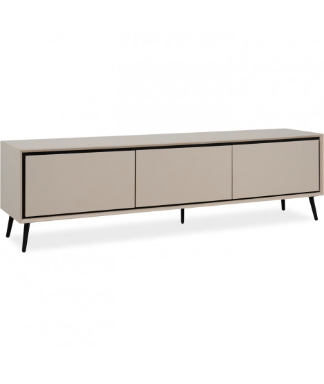 Meuble TV Arona - Capuccino / Noir - 3 abbatants - 175 x 50 x 38 cm