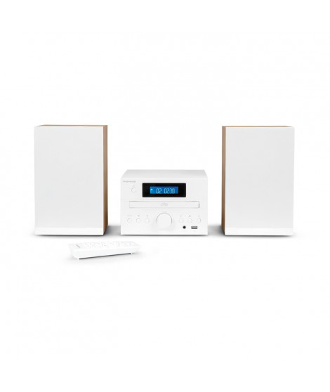 Microchaîne - THOMSON - COSY MIC121BT - Lecteur CD, Bluetooth, Radio FM, MP3, USB - Bois et Blanc