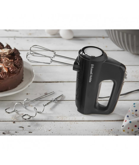 Batteur - RUSSELL HOBBS - Matte Black 24672-56 - 350 W - 5 vitesses + Turbo - Noir mat