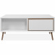 Table basse - ARONA - Rectangulaire - Blanc / Chene artisan - 94 x 40 x 55 cm