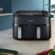 AirFryer - PHILIPS - NA351/00 - Inox - 9,0L - Double Cuve - 38,25 x 44,39 x 31,42 cm