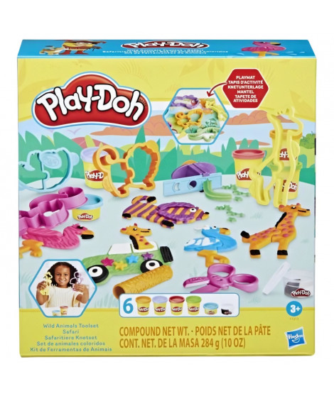 Play-Doh coffret Safari, loisir créatif de pâte a modeler pour enfants sur le theme des animaux, jouets pour enfants, des 3 ans