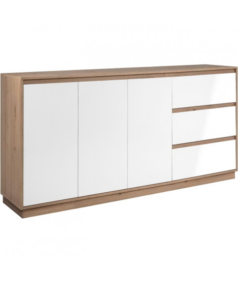 Buffet - PHoeNIX - Décor chene artisan / blanc HGL - 3 portes - 3 tiroirs - 178 x 88 x 40 cm