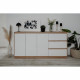 Buffet - PHoeNIX - Décor chene artisan / blanc HGL - 3 portes - 3 tiroirs - 178 x 88 x 40 cm