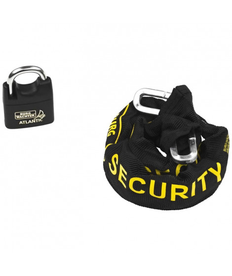 Chaîne antivol - BURG WACHTER - SKM 6/60/NI40 - 60 cm, acier carré cémenté 6 mm, cadenas inox marin