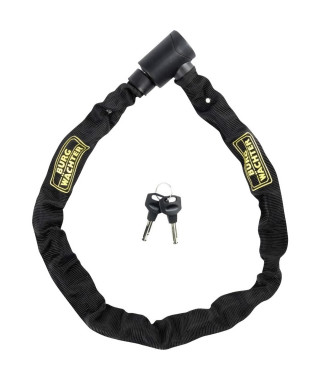 Antivol vélo chaîne - BURG WACHTER - 580 90 BLACK - Acier 6 mm - Textile haute résistance - 2 clés