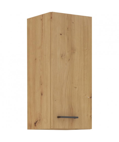 Meuble haut - MODENA - 30 cm - Chene artisan et noir mat - CUISINIER