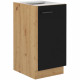 Meuble bas - MODENA - 40 cm - 1 porte battante - Chene artisan et noir mat - CUISINIER