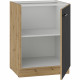 Meuble bas - MODENA - 60 cm - 1 porte battante - Chene artisan et noir mat - CUISINIER