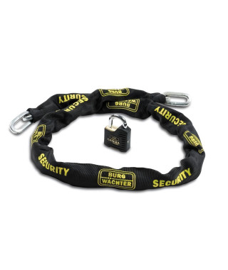 Chaîne antivol - BURG WACHTER - SKM 6/90/NI40 - 90 cm, acier carré cémenté 6 mm, cadenas inox marin