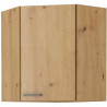 Meuble haut d'angle - MODENA - 89 x 89 cm - Chene artisan et noir mat - CUISINIER