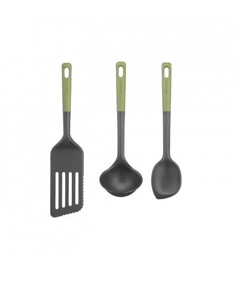 TEFAL Essential 2-en-1 Spatule + Cuillere-maryse + Louche graduée, Thermorésistant, Sans BPA, Compatible lave-vaisselle K279S304