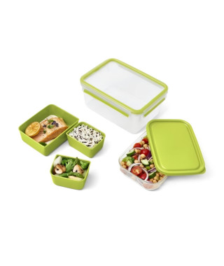 TEFAL Masterseal To Go Boîte a repas 2,3 L, 3 compartiments, 100% hermétique, Sans BPA, Garantie 30 ans N1071610