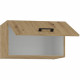 Meuble haut hotte - MODENA - 60 cm - Chene artisan et noir mat - CUISINIER