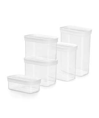 TEFAL Optima 5 boites de conservation alimentaire pour aliments secs, 100 % hermétique, 100 % hygiénique, Sans BPA N1142810
