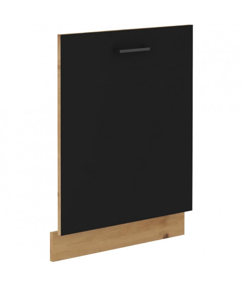 Façade lave-vaisselle + plinthe - MODENA - 60 cm - Chene artisan et noir mat - CUISINIER