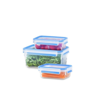 Tefal Masterseal Fresh 3 boîtes de conservation alimentaire 2.30 L + 1 L + 0.55 L, Hermétiques, Sans BPA, Micro-ondes K3028912
