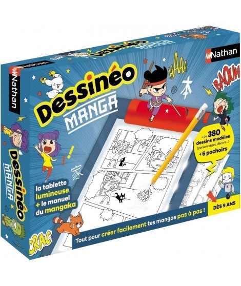 Jeu créatif - NATHAN - Dessinéo Manga - Tablette lumineuse pour créer des mangas
