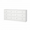 Commode OREGON 2x 3 tiroirs - Décor blanc - L 143 x P 30 x H 68 cm - TVILUM
