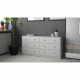 Commode OREGON 2x 3 tiroirs - Décor blanc - L 143 x P 30 x H 68 cm - TVILUM