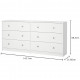 Commode OREGON 2x 3 tiroirs - Décor blanc - L 143 x P 30 x H 68 cm - TVILUM