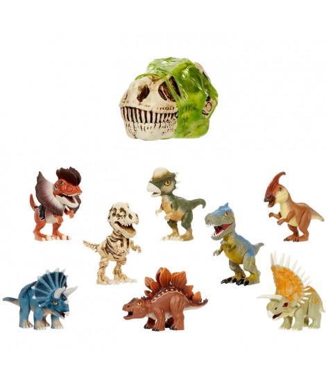 GrossMos - Tete de dinosaure géante - Découvre tes mini dinosaures dans le slime - 4 modeles a collectionner - Aléatoire