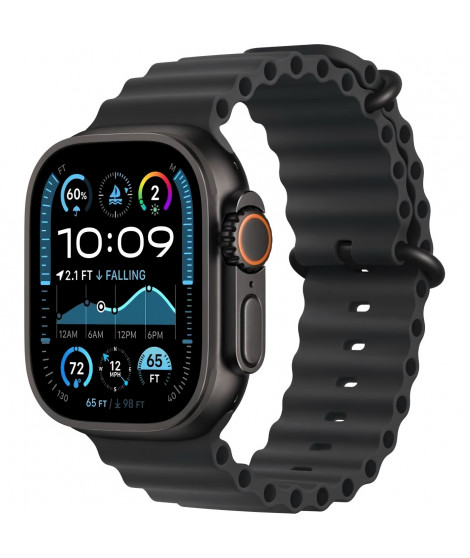 Apple Watch Ultra 2 GPS + Cellular - 49mm - Boîtier Black Titanium - Bracelet Black Ocean Band