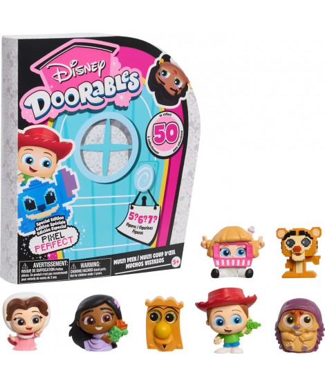 Figurines a collectionner - DISNEY Doorables - Multi Peek PIXEL PERFECT - 5 a 7 figurines, 4 cm, 50 a collectionner, 8 pixelées