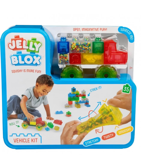 Blocs de construction - GOLIATH - Jelly Blox Vroom Truck Kit - Blocs souples avec voitures! Des 2 ans