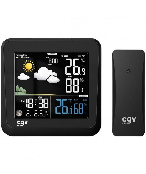 Station météo sans fil - CGV - MY METEO-1NC - Écran couleur - Contrôle tactile - Horloge et calendrier