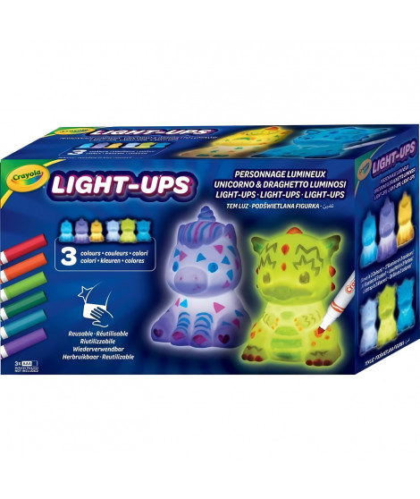 Créatif - CRAYOLA - Colorable Light Up Characters - Personnalise ta veilleuse avec feutres! Des 4 ans