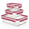 TEFAL Masterseal Fresh Lot 3 Boîtes de conservation, Verre, 0,45L / 0,8L / 2L, Conservation, Empilable, Compatible four N1050910