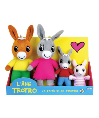 Coffret Peluche Trotro et Famille +/- 15 cm - JEMINI - Trotro, sa maman, son papa et sa petite soeur.
